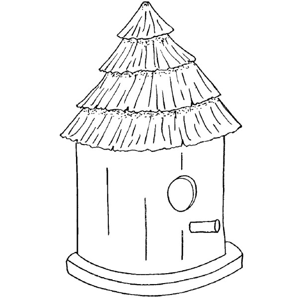 H 814 Thatched Birdhouse