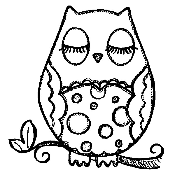 E 2249 Sleeping Bobble Owl | Purple Daisy Design | Purple Daisy Design