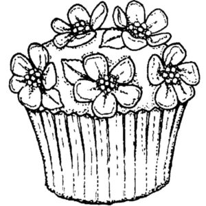 E 1020 Flowered Cupcake
