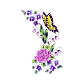 231C Side Butterfly Spray | Purple Daisy Design