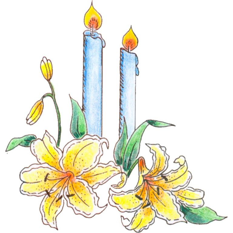 772C Easter Lilies & Candles Purple Daisy Design Purple Daisy Design