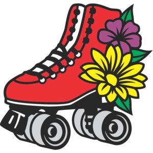 D 2613 Flower Roller Skates colored