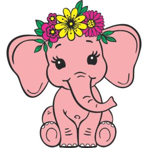 N 2584 Cute Baby Elephant colored