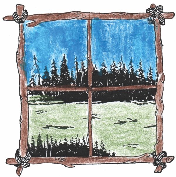 1176DRS Wooden Window Scene